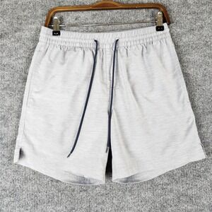ROWM Swim Trunks Swimwear Mens Medium Light Gray Heathered Board Shorts Liner